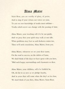 Lyrics from Saint Rose Archives (Click to enlarge)