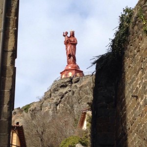 The statue of the Virgin Mary in Le Puy! You can climb to the top of the mountain (which I did), climb into the statue, and peak out at the top of the crown!!! So hug up but so fun! Photo taken by Genevieve Diller. 