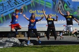 Katie and some Saint Rose friends at the Inflatable 5k Run this fall! 