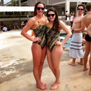 Jessica (left) and fellow teammate Mckenzie Keddy (right) at a training trip in Puerto Rico.