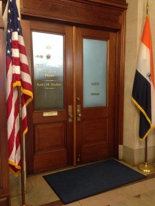 Door leading to Mayor Kathy Sheehan's Office where I intern everyday!