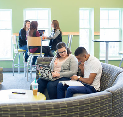 Students studying in a common area.