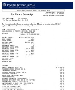 Tax Return Transcript Page 1 249x300 
