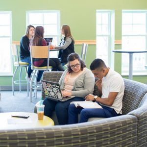 Students studying in a common area.