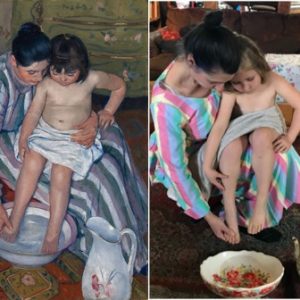 lookalike of The Child's Bath by Mary Cassatt